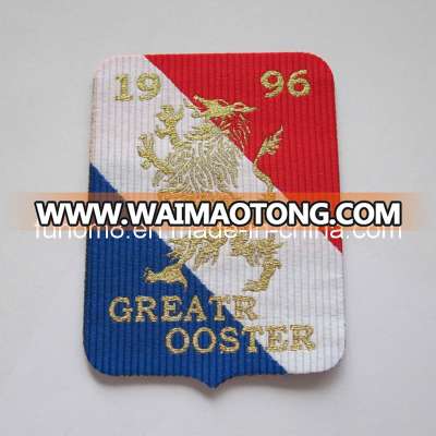 Custom Glod Metallic Thread Woven Tag for Garment