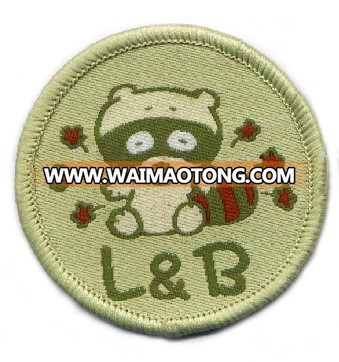 Merrowed Round Border Damak Garment Woven Patches