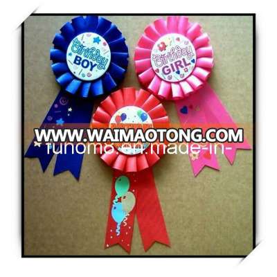 Custom Button Logo Award Ribbon Rosette