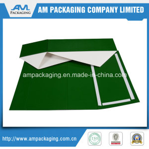 Custom Green Paper Flat Pack Gift Packaging Wine Box Foldable